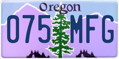 OR license plate 075MFG