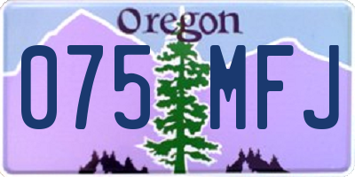 OR license plate 075MFJ