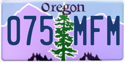 OR license plate 075MFM