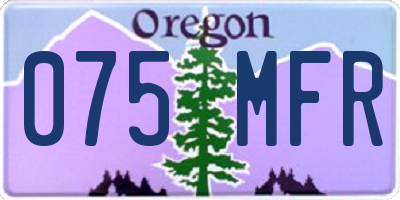 OR license plate 075MFR