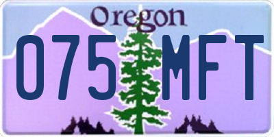 OR license plate 075MFT
