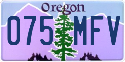 OR license plate 075MFV