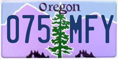 OR license plate 075MFY