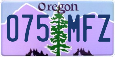 OR license plate 075MFZ
