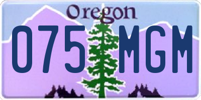 OR license plate 075MGM