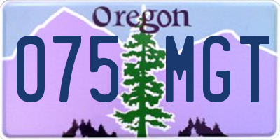 OR license plate 075MGT