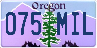 OR license plate 075MIL