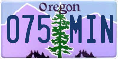 OR license plate 075MIN