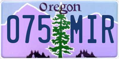 OR license plate 075MIR