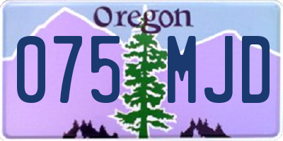 OR license plate 075MJD