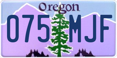OR license plate 075MJF