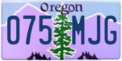 OR license plate 075MJG