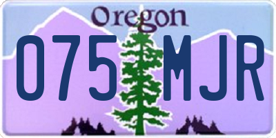 OR license plate 075MJR