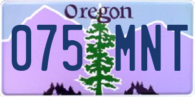 OR license plate 075MNT