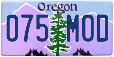 OR license plate 075MOD