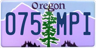 OR license plate 075MPI