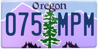 OR license plate 075MPM