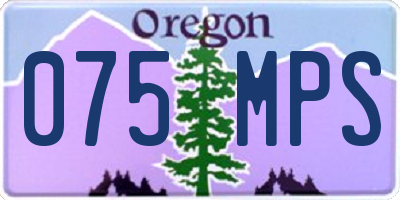 OR license plate 075MPS