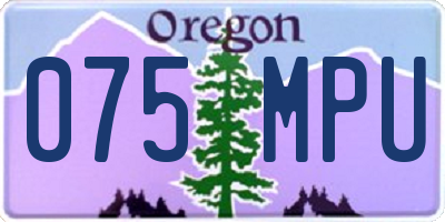OR license plate 075MPU