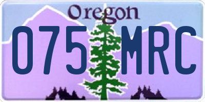 OR license plate 075MRC