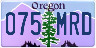 OR license plate 075MRD