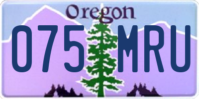 OR license plate 075MRU