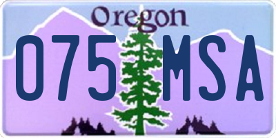 OR license plate 075MSA