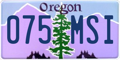 OR license plate 075MSI