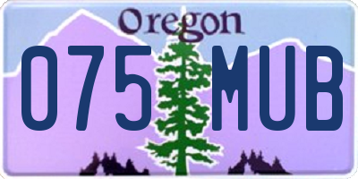 OR license plate 075MUB
