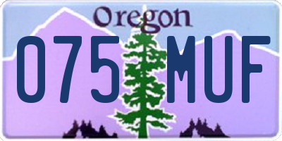 OR license plate 075MUF