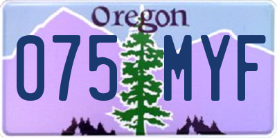 OR license plate 075MYF