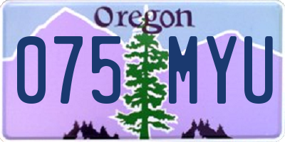 OR license plate 075MYU