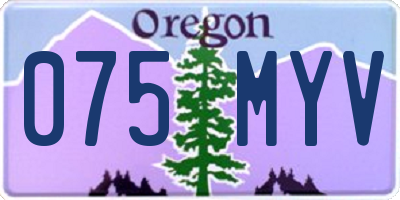 OR license plate 075MYV