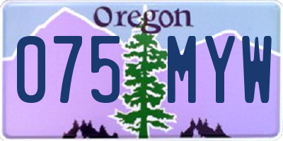 OR license plate 075MYW