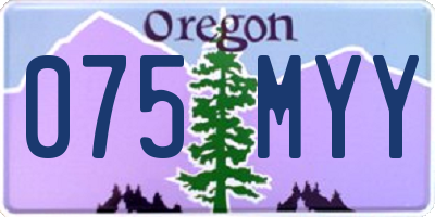 OR license plate 075MYY