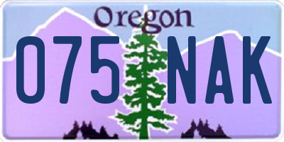 OR license plate 075NAK