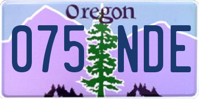 OR license plate 075NDE