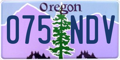 OR license plate 075NDV