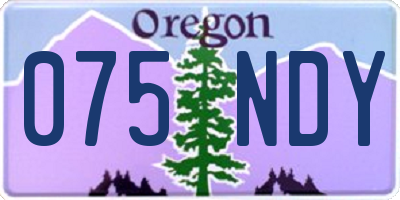 OR license plate 075NDY