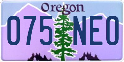 OR license plate 075NEO