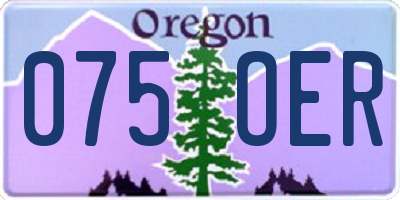OR license plate 075OER