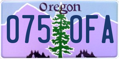 OR license plate 075OFA