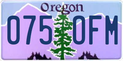 OR license plate 075OFM