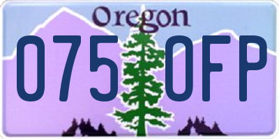 OR license plate 075OFP
