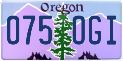 OR license plate 075OGI