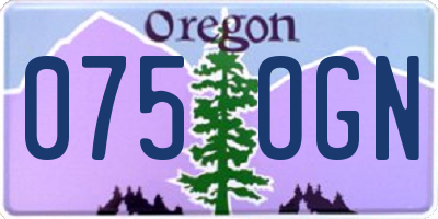 OR license plate 075OGN