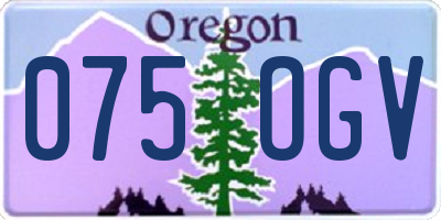 OR license plate 075OGV