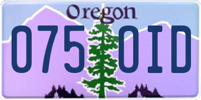 OR license plate 075OID