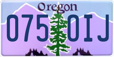 OR license plate 075OIJ