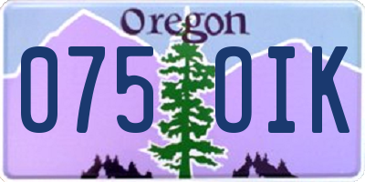 OR license plate 075OIK